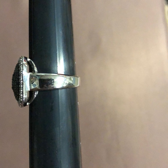 Vintage DBJ Black & White Diamond Square Ring in Sterling Silver. NWT - Picture 9 of 11